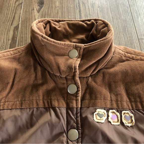 Roxy retro/vintage inspired button up jacket with corduroy & art nouveau graphic - Picture 5 of 15